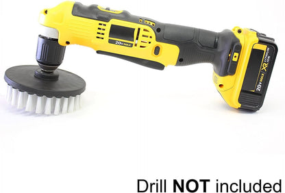 Drill Brush 5 inch Soft Bristle White Quick Change Shaft