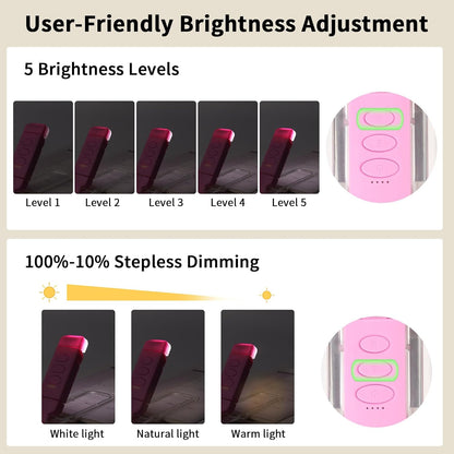 Rechargeable Book Light, Clip-On LED Reading Light, Eye-Caring