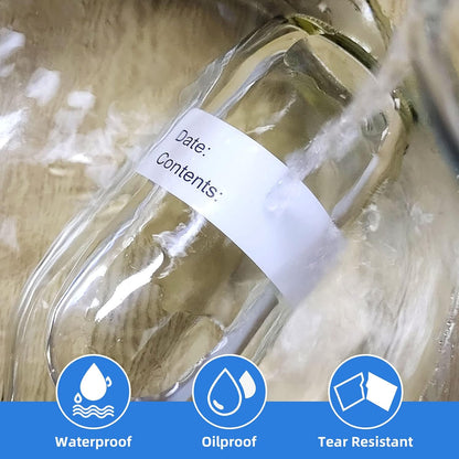 500PCS 1" x 3" Write-On Freezer Labels for Food Containers/Jars | Erasable, Removable, Water/Oil/Tear Resistant, No Residue Food Storage, for Freezer Bags, Meal Prep & Kitchen Use
