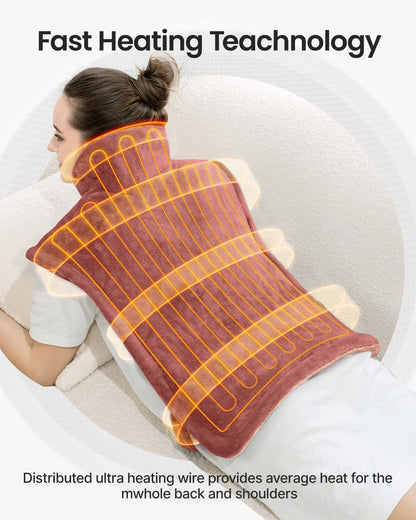 RENPHO Electric Heating Pad - 6 Heat Levels for Neck Shoulder and Back, Birthday Gifts for Women Men Mom Dad, Weighted Pad for Snug Fit, ETL Safety Certified, FSA Eligible, 24"x33" Gray