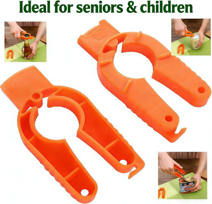 2PCS Can and Bottle Opener, Multifunctional Opener for Weak Hands Children Seniors Elderly Arthritis Sufferers Can Bottle Squeeze Lids and Plastic Grip