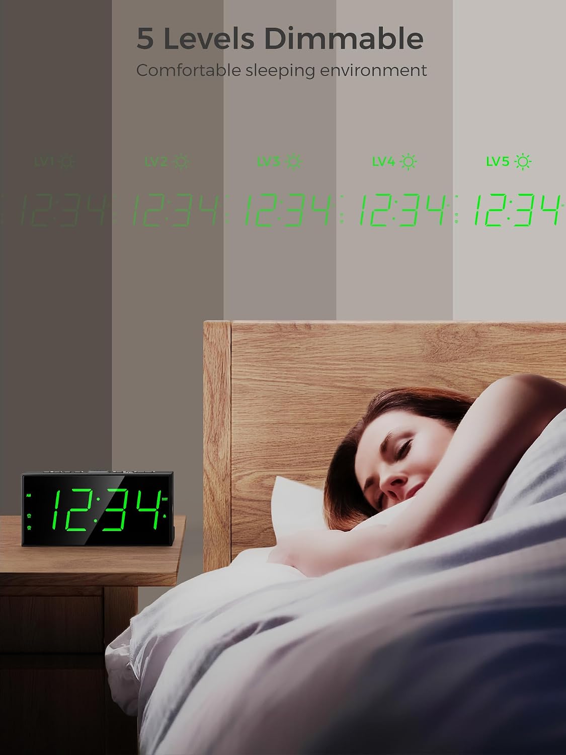 Vibrating Alarm Clock for Heavy Sleepers with Bed Shaker, 116dB Dual Alarms