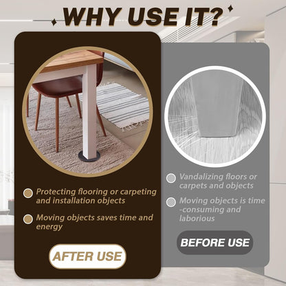ASTIMESA 8 Pieces 3" Square Furniture Sliders, Heavy Duty Furniture Pads Cups with Carpet Base, Reusable Floor Protectors for Hardwood Vinyl Tile Couch Table Chair Bottom (Brown) (78mm, Square)