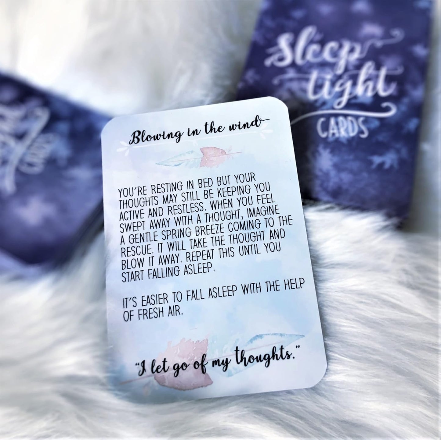 Sleep Tight Cards – 45 Meditation and Mindfulness Cards - Calm Down and Relax & Relief Stress and Anxiety - Self Care, Therapy & Counseling Tool