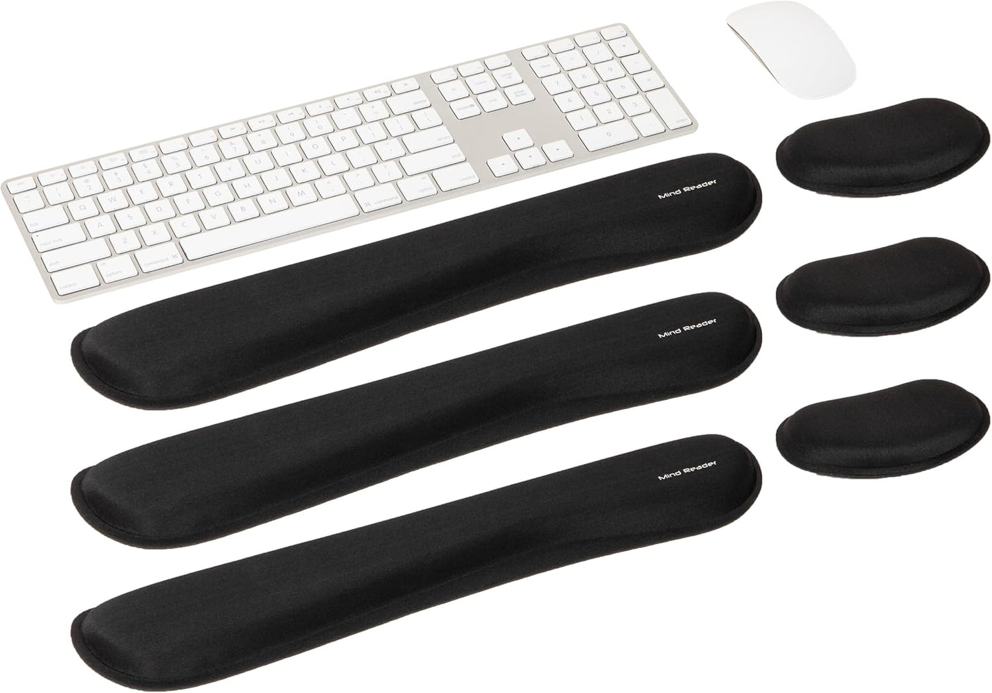 Mind Reader Air-Cloud Memory Foam Armrest Pads, Office & Gaming Chair Arm Rests, Elbow Support with Washable Cover, Black