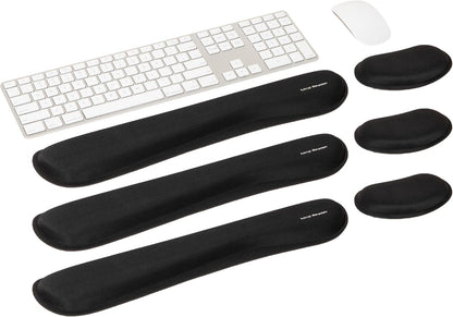 Mind Reader Air-Cloud Memory Foam Armrest Pads, Office & Gaming Chair Arm Rests, Elbow Support with Washable Cover, Black