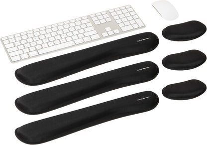 Mind Reader Air-Cloud Memory Foam Armrest Pads, Office & Gaming Chair Arm Rests, Elbow Support with Washable Cover, Black