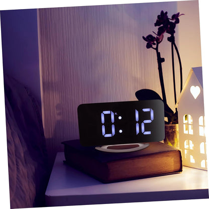 DECHOUS Digital Bed Shaker Vibrating Alarm Clock with Large Mirror Display, Dual Alarms, RGB Backlight, Loud Sound for Heavy Sleepers and Bedroom Use
