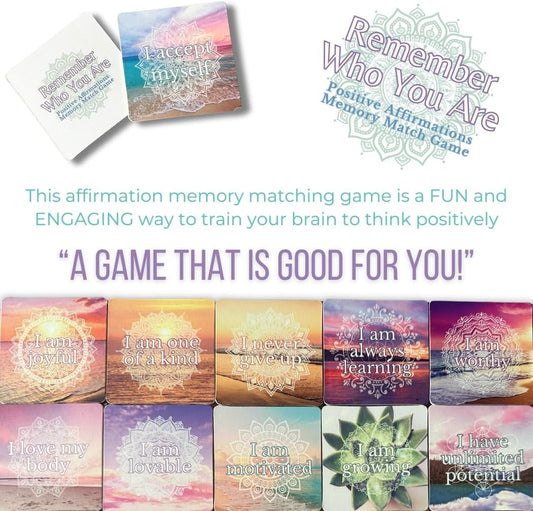 Affirmation Memory Matching Card Game Remember Who You Are Classic Edition