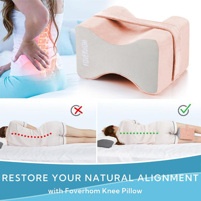 foverhom Memory Foam Knee Pillow Orthopedic Leg Support Pink