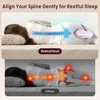 Memory Foam Knee Pillow for Side Sleepers, Supportive Leg Pillow with Heart Cutout Design and Adjustable Strap, Contoured Between Knees Pillow for Side Sleeping, Alignment Support, Gray
