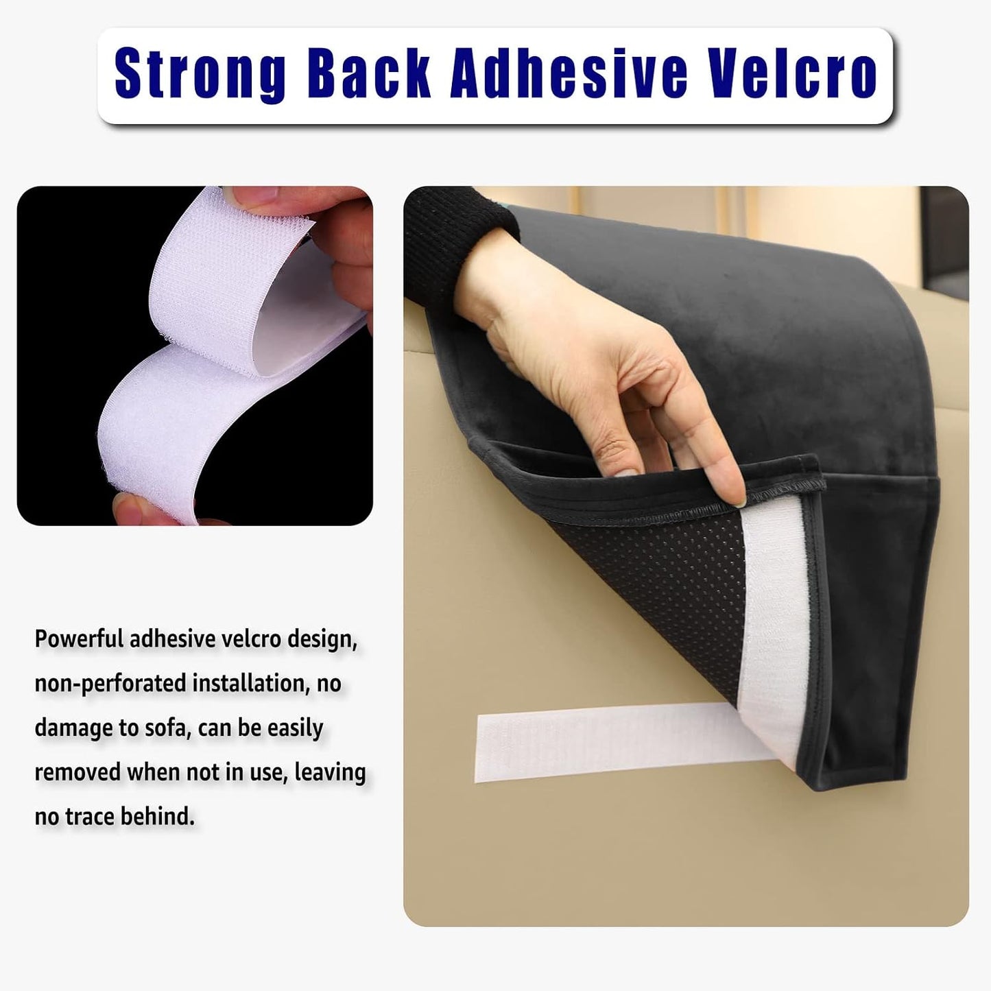 Adjustable Headrest Pillow for Recliners and Armchairs - Non-Slip Velvet Cushion for Neck Support and Pain Relief (Gray)