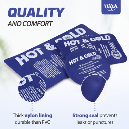 Hilph Ice Packs for Injuries 2 Pack, Hot Cold Gel Therapy Wrap with Strap