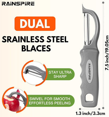 Rainspire Vegetable Peeler Potato Peelers for Kitchen, Sharp Stainless Steel Blades Veggie, Comfortable Handle Fruit Peeler, Carrot Peeler Apple Peeler Dishwasher Safe Black, 1-Pack