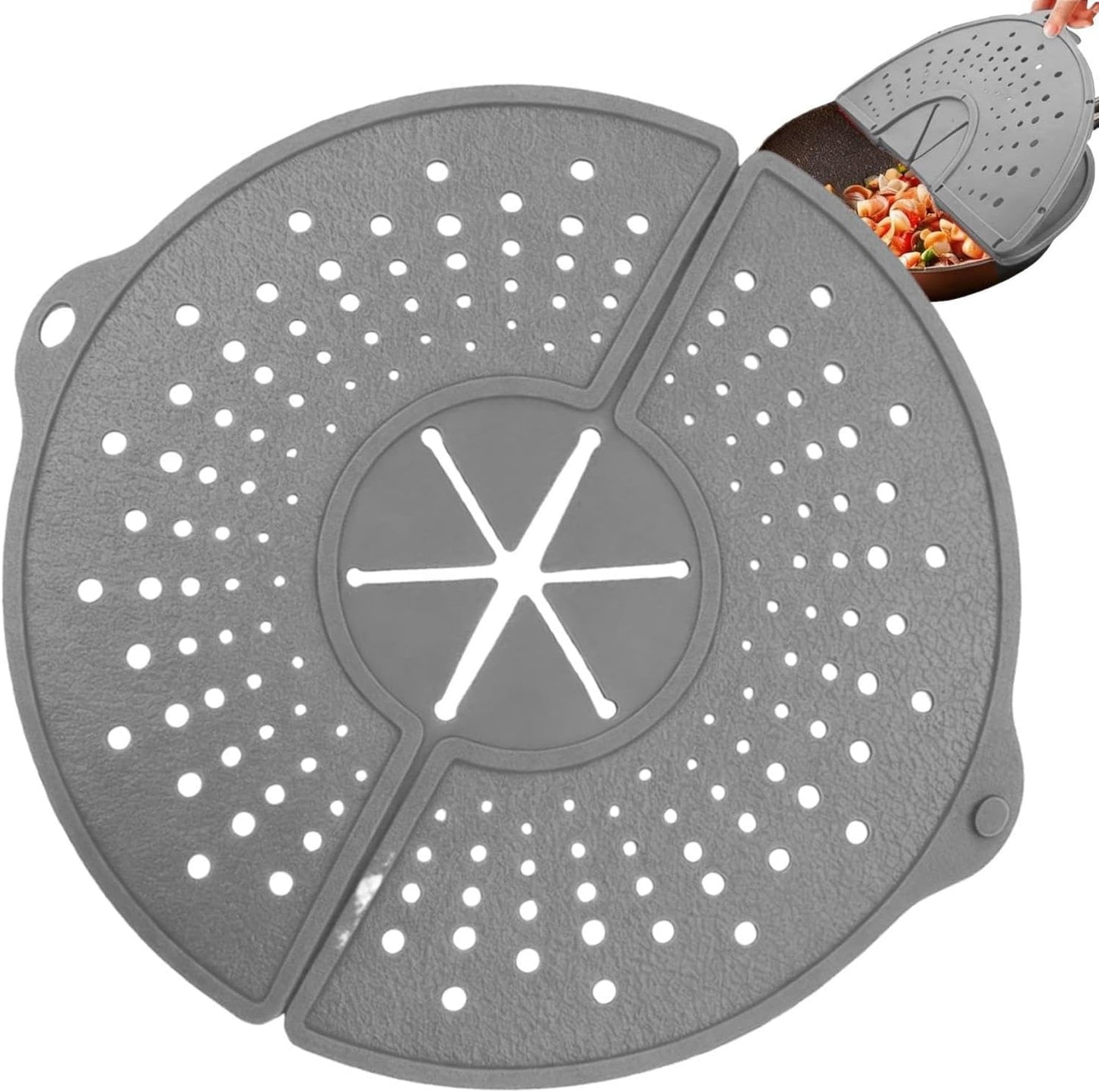 Splatter Guard for Frying Pan Foldable Silicone Cover | Rotatable Grease Splatter Guard for Frying, Pot, Boiling, Stewing, Steaming, Home, Kitchen