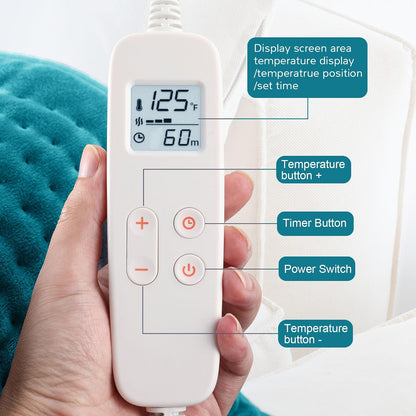 VAAGHANM Heating Pad: 33 x 17 inches Electric Heating Pad for Back -Extra Large Heat Pad for Shoulder/Neck/Knee/Arms - Upgraded 6 Timer & 6 Temperature Controller -Auto Shut Off- Gift for Mom