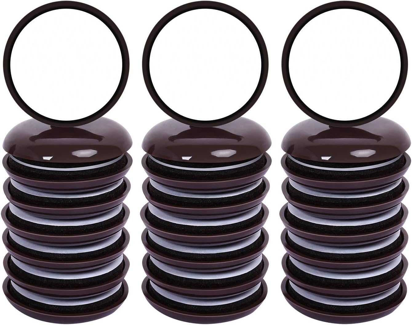 Ezprotekt 16 Pack Self-Stick Furniture Chair Leg Sliders for Carpet, 2-1/8" Self-Adhesive Round Furniture Movers Sliders, Carpet Chairs Furniture Glides, Carpet Moving Sliders Easily Move (Beige)