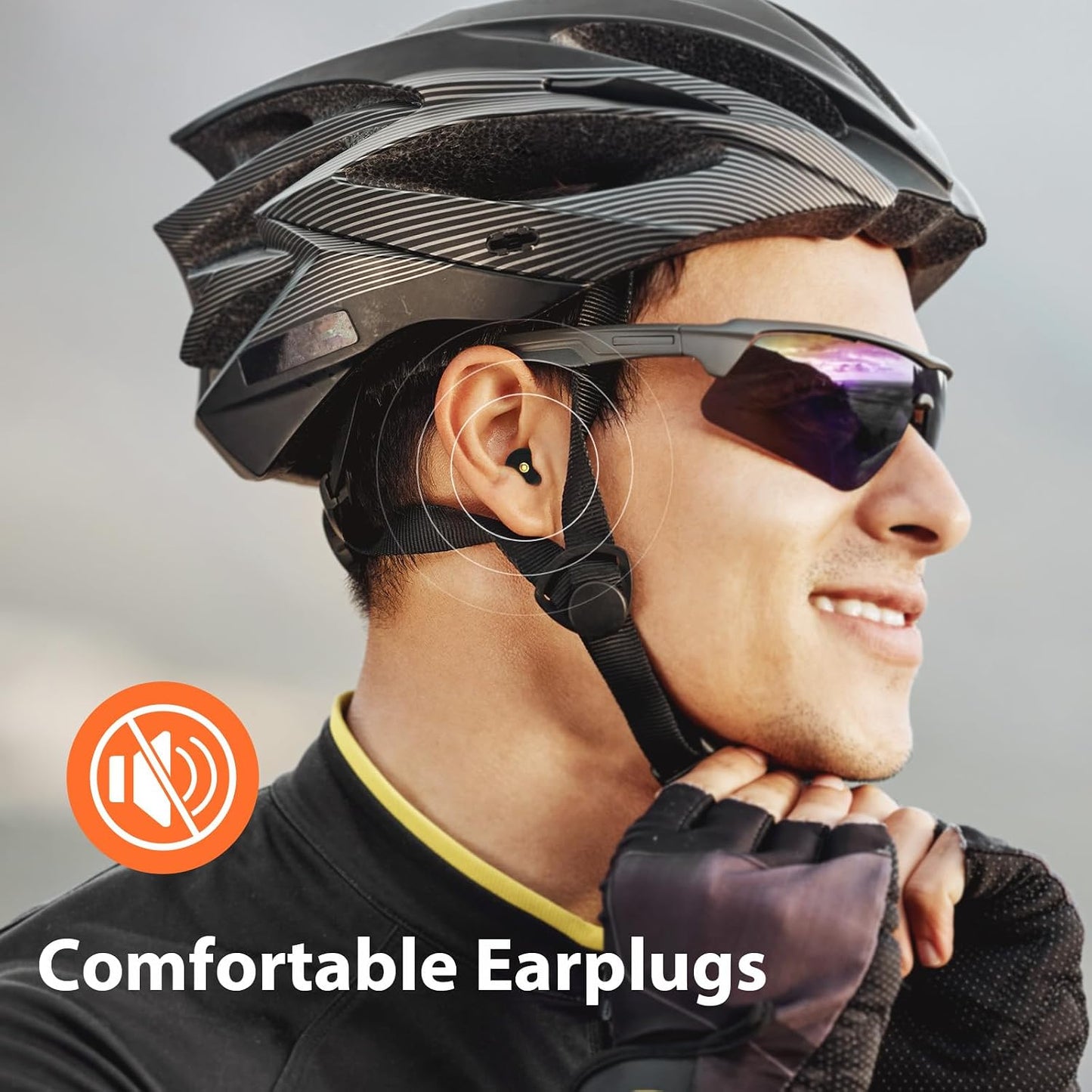 Ear Plugs for Noise Reduction, Lihobi 50dB Super Soft Reusable Silicone Earplugs for Sleeping Concerts Work Study - 6 Ear Tips in S, M, L with Case High Fidelity Hearing Protection