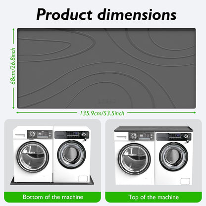 Washing Machine Drain Pan Silicone mat – 30x33 Inch Non-Slip Waterproof Washer Drip Tray, Anti-Vibration Soft Mat for Under Dryer or Washer, Floor Leak Protector for Laundry Room