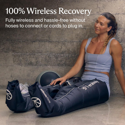Therabody JetBoots Prime Wireless Compression Boots | Long 35"+ Inseam | 4 Pressure Levels Boost Circulation, Reduce Soreness & Speed Recovery | Long 37"+ Leg Length | Measure Before Ordering