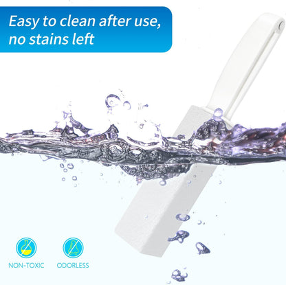 4TH Pumice Stone for Toilet Bowl Cleaning,Pumice Stick with Handle,Cleans Away Limescale Stain,Hard Water Rings, Calcium Buildup,Iron and Rust. Remover for Tile/Bath/Kitchen/Household - 2 Piece