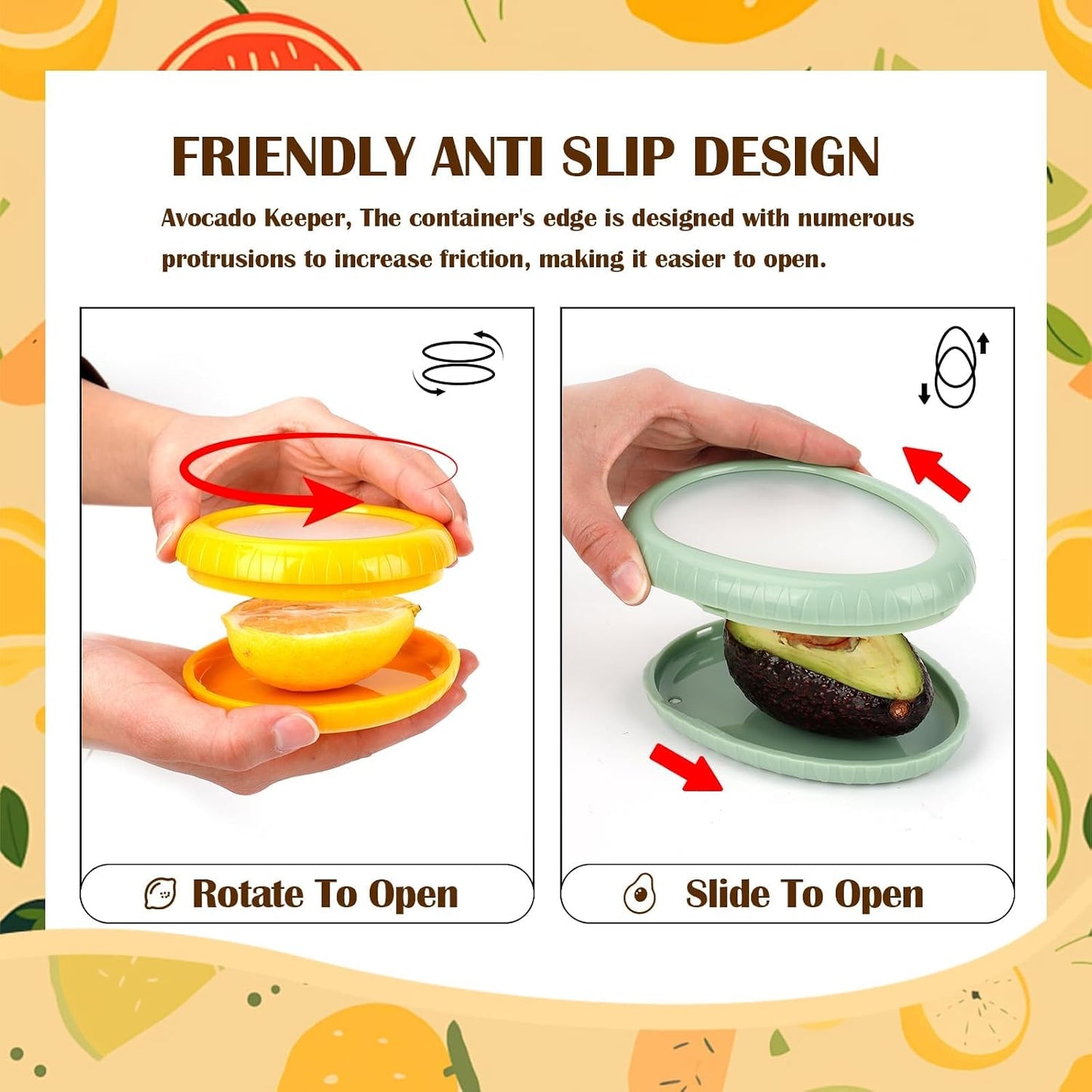 Avocado Saver and Onion Storage 4 Set - Reusable refrigerator avocado storage containers,for fridge Apples, Tomatoes, Tomato, Lemons for Ideal