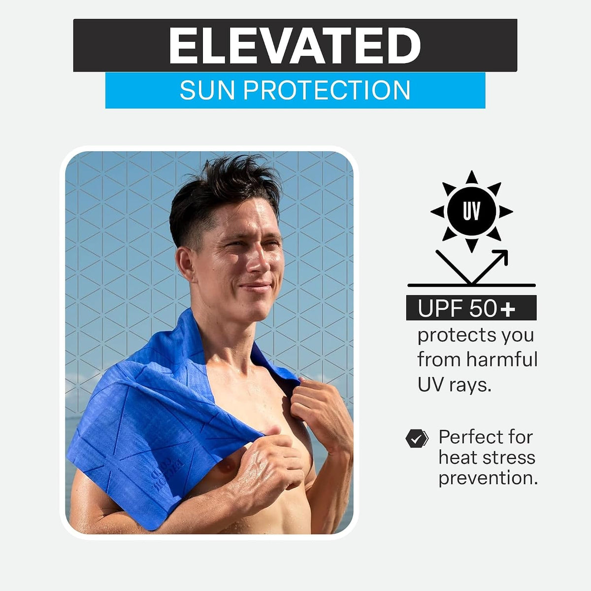 COLD FACTOR Instant PVA Cooling Towels, Cooling Neck Wraps, Blue, 3 Pack