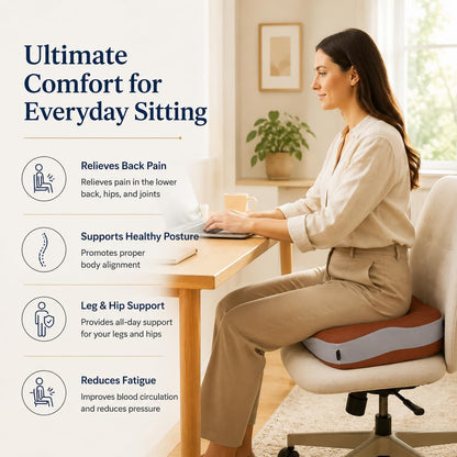 Memory Foam Ergonomic Seat Cushion for Office Chairs Pain Relief