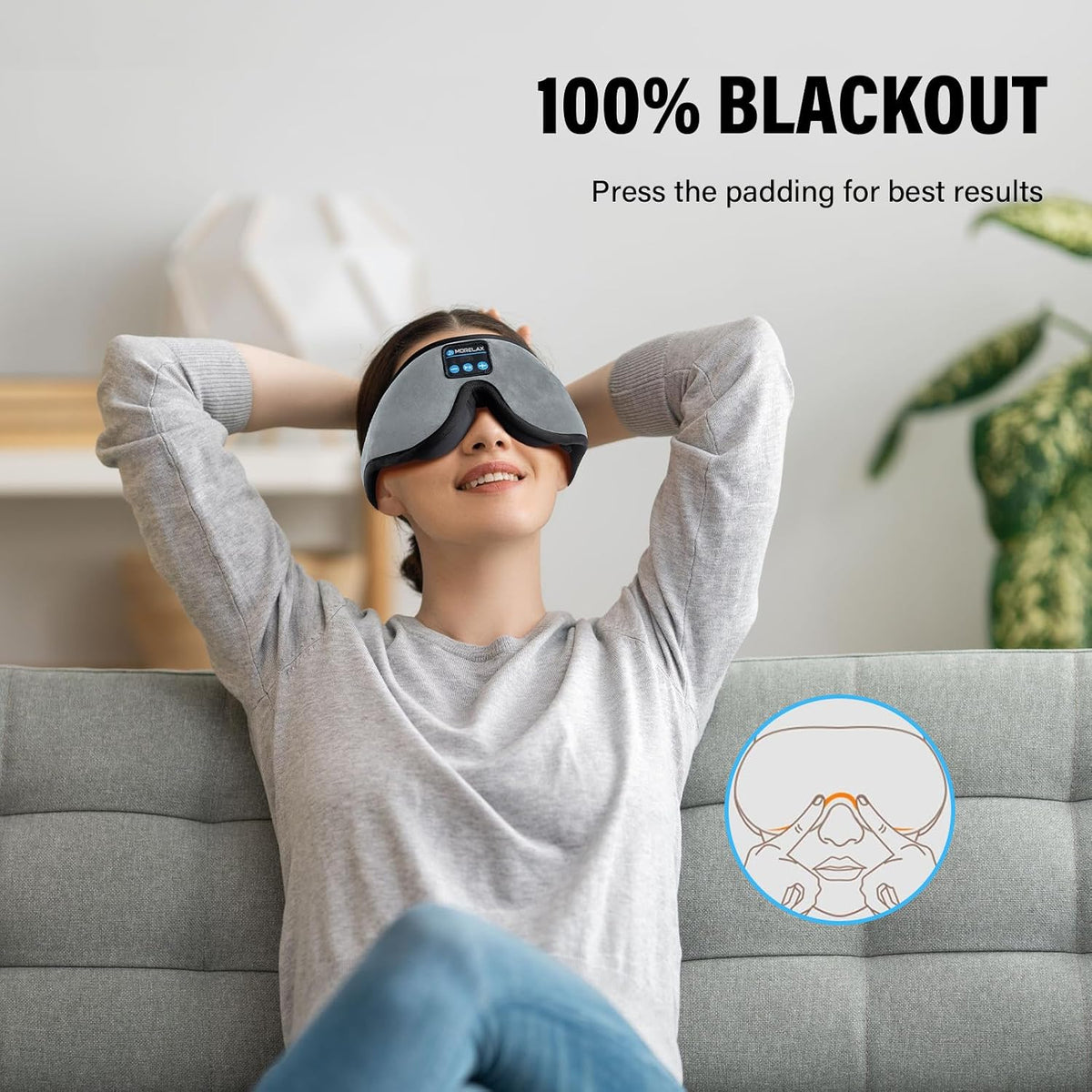 Sleep Headphones,Sleep Mask for Side Sleeper,3D Eye Mask for Sleeping with Stereo Speakers,Bluetooth Headphone,Perfect for Gifts for Women/Men Black