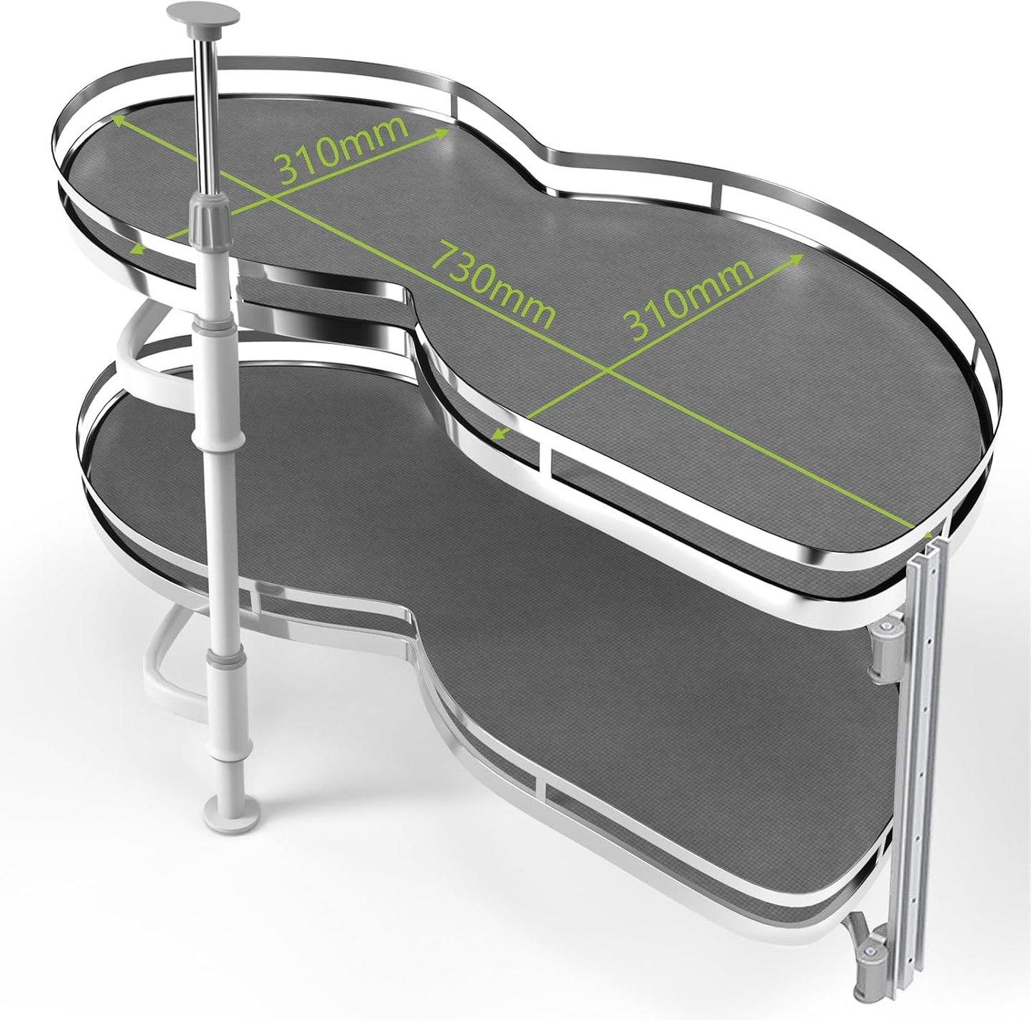 Blind Corner Cabinet Pull Out Organizer, Soft Close Swing Right Pull Out Cabinet Organizer 36inch, Corner Cabinet Lazy Susan for Corner Cabinet Blind Shelf, 2 Tiers Tray, Adjustable Height