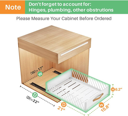 Pull out Cabinet Organizer,Heavy Duty Slide out Pantry Shelves Drawer Storage with Adhesive Nano Film,Sliding Mesh Cabinet Basket with Handle for Kitchen, Bathroom, Home, 11.8"W X 15.7"D X6.2"H,Black