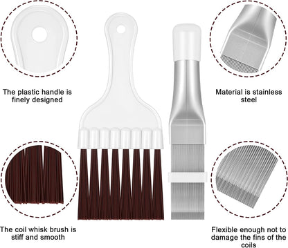Boao 2 Pieces Air Conditioner Condenser Fin Comb and Fin Cleaning Brush | Air Conditioner Coil Cleaner, Refrigerator Coil Cleaning Whisk Brush, Evaporator Radiator Repair Tool