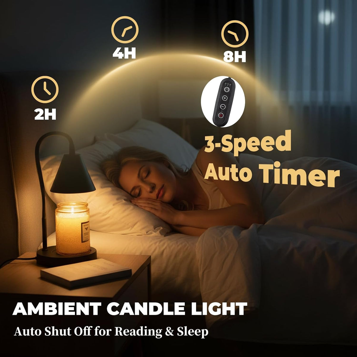 LALISU Candle Warmer Lamp with Timer Electric Candles Light Birthday Gifts