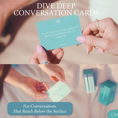 Daily Dopamine Dive Deep Conversation Cards: 105 Questions, 3 Levels for Self-Reflection, Connection & Visualization - Deep Conversations Card Game for Adults, Teens, Couples, Friends & Coworkers