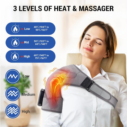 Shoulder Heating Pad with Massage , Shoulder Massager for Pain Relief