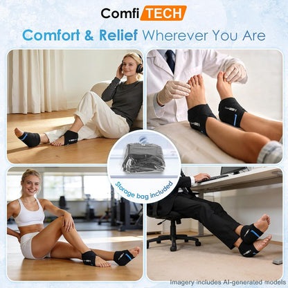 ComfiTECH 30-Min Cooling Ankle Ice Pack Wraps Plantar Fasciitis Relief