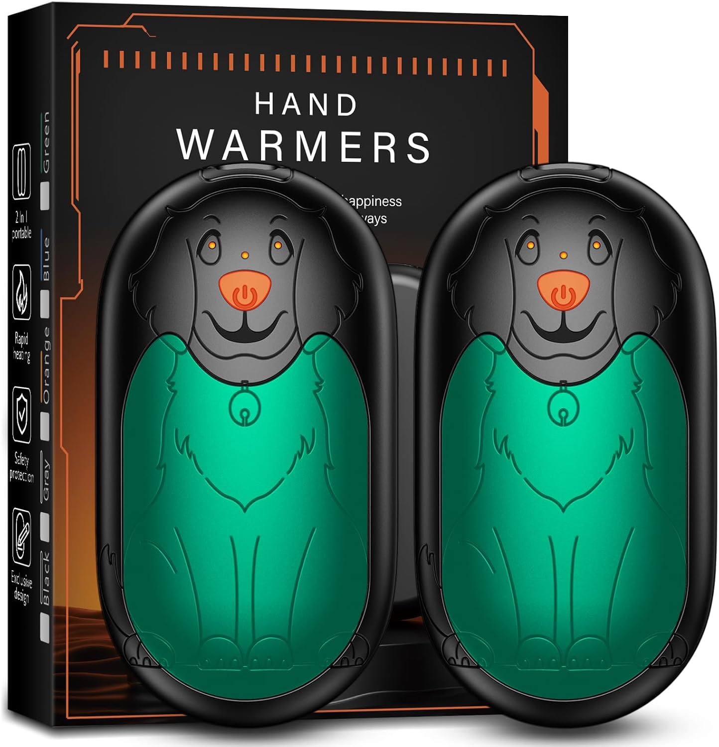 Hand Warmers Rechargeable 2 Pack, Magnetic Electric Handwarmer, 3-Level Steady Temperature, Up to 24 Hours Heating for Christmas Birthday Gifts, Hunting Essentials