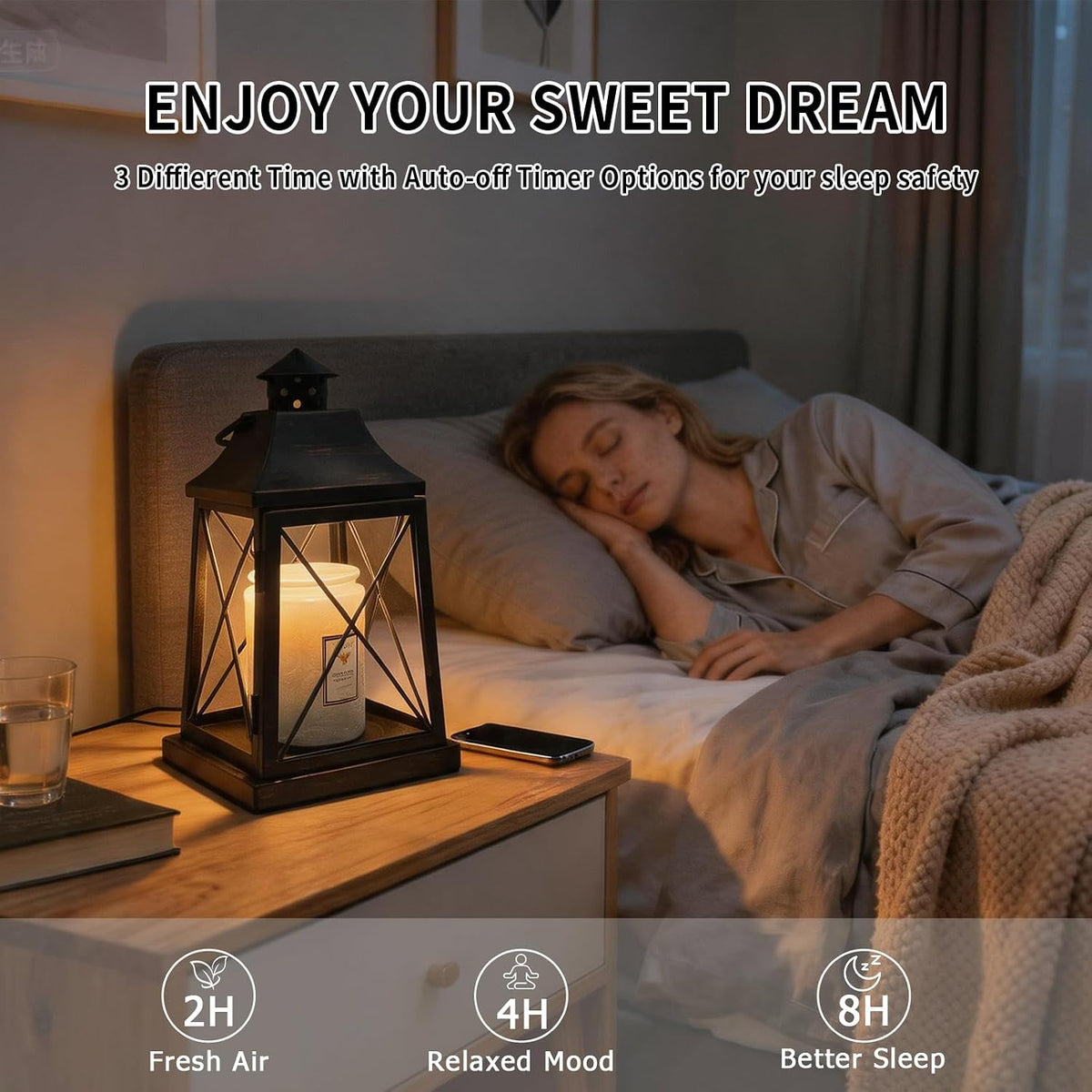 2026 New Candle Warmer Lamp with Timer,Compatible with 3 Wick Candles Jars,Vintage Candle Warmer Lantern Lamp,Dimmable Farmhouse Candle Lamp Warmer,Fully Enclosed and Hanging Up Designed