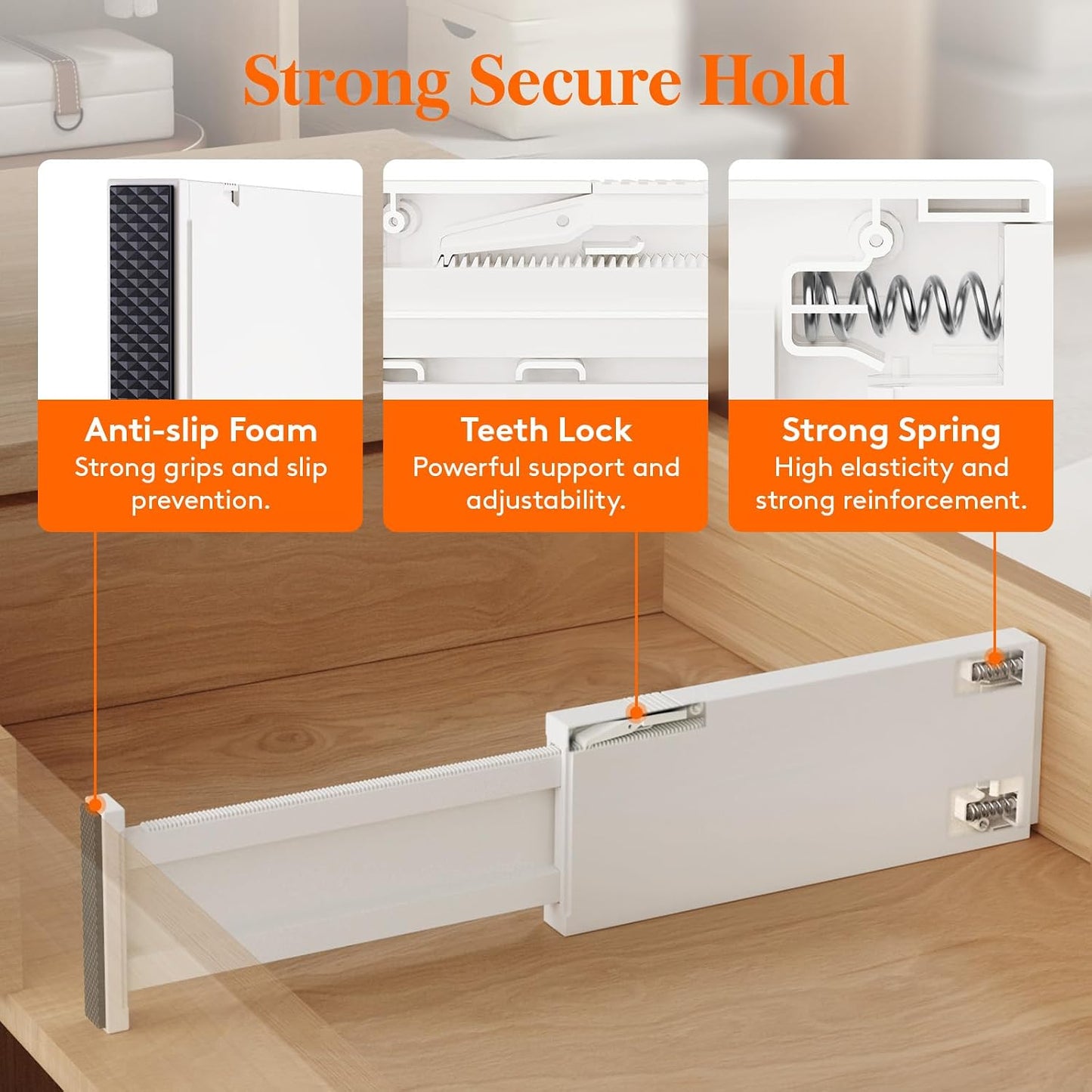 Lifewit 14 Pack Drawer Dividers for Clothes, 10.9-16" Adjustable Drawer Organizers, 4" High Plastic Expandable Drawer Separators in Bedroom/Office/Bathroom/Kitchen Storage, White | 14 Pack 11-17" Expandable White Plastic Drawer Separator for Dresser,