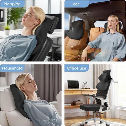 BEBAS Car Headrest Pillow, Ergonomic Neck Pillow with Memory Foam, Black