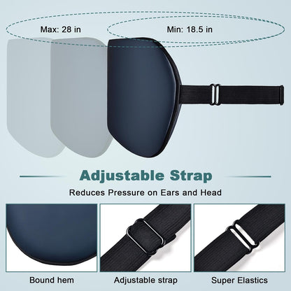 Sleep Mask for Side Sleeper Women Men, Eye Mask for Sleeping Light Blocking, 3D Contoured Cup Sleeping Mask, Soft Breathable Sleep Eye Mask with Adjustable Elastic Strap for Travel (Pastel Blue)