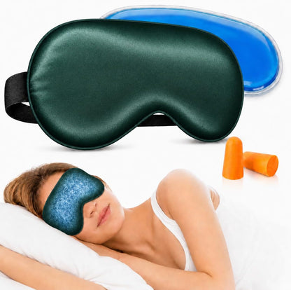 Cooling Sleep Mask with Mulberry Silk Surface & Removable Gel Pack