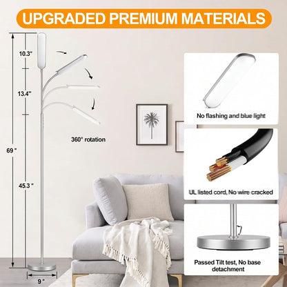 marctronic Floor Lamp, 18W 1800LM Super Bright LED Floor Lamp with Remote & Works with Smart Plug, Dimmable Timing Eye Caring Reading Lamps Floor Standing for Living Room Bedroom Office