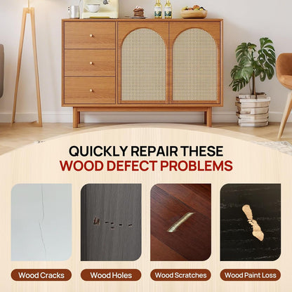 Boncart Wood Furniture Repair Kit, Wood Touch up Fillers | Repair Scratches, Cracks, Paint Chips, and Nail Holes on Furniture, Floors, Doors, Cabinets, and Tables (10 Colors)