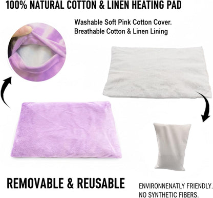 Microwavable Heating Pad - Multi-Purpose Warm Relief for Neck, Shoulders, Lumbar Muscles, Colic & Upset Stomach, Soft Skin-Friendly Fabric, Portable for Home/Office/Travel