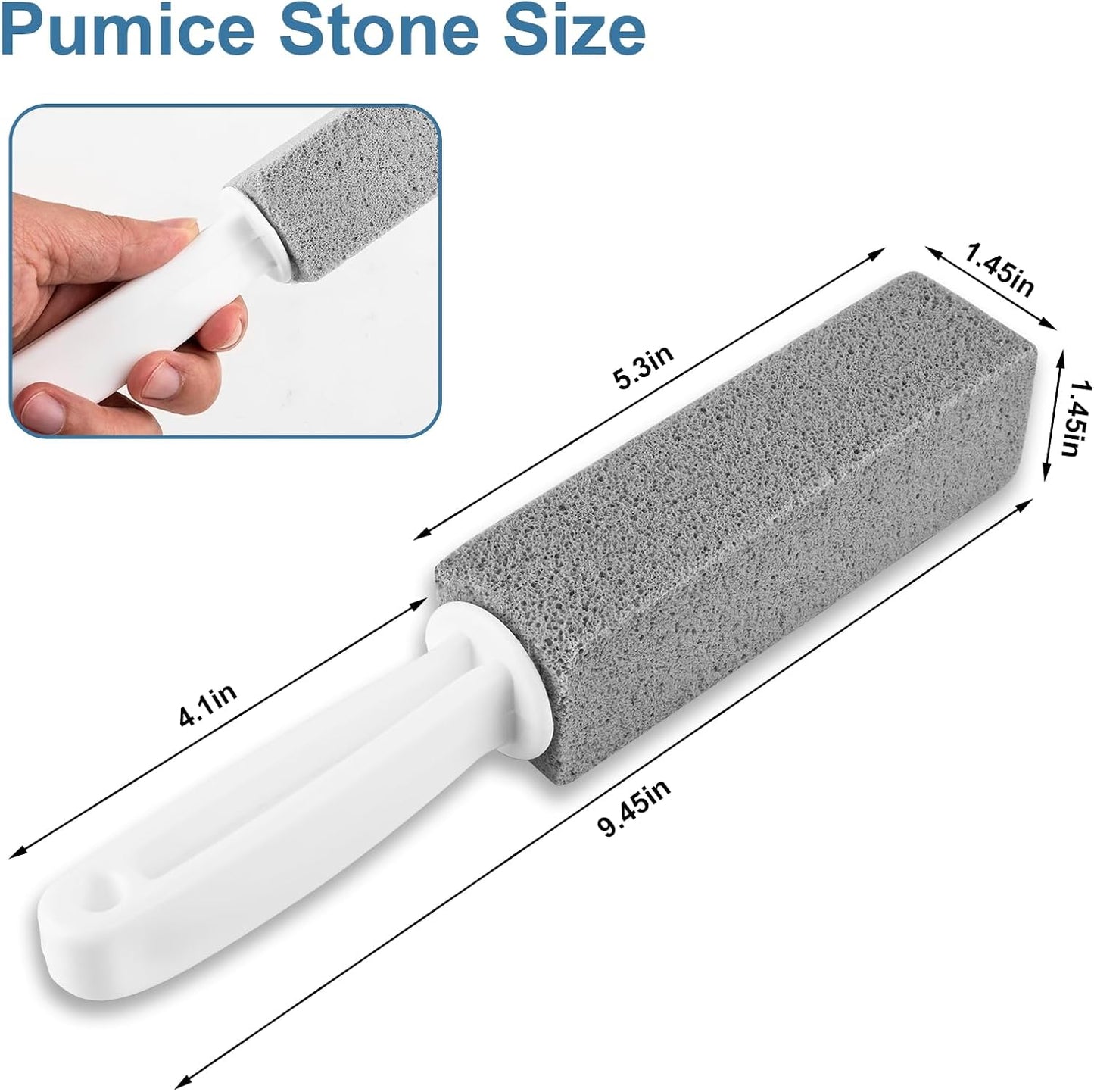 MEQHUO Toilet Pumice Stone With Handle, 5 Pack Pumice Stone Toilet Bowl Cleaner, Hard Water Toilets Ring Remover for Cleaning Toilets, Bathtubs, Stove, Grills, Swimming Pools, Sinks