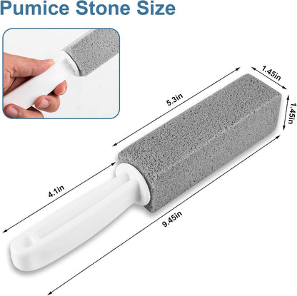 MEQHUO Toilet Pumice Stone With Handle, 5 Pack Pumice Stone Toilet Bowl Cleaner, Hard Water Toilets Ring Remover for Cleaning Toilets, Bathtubs, Stove, Grills, Swimming Pools, Sinks