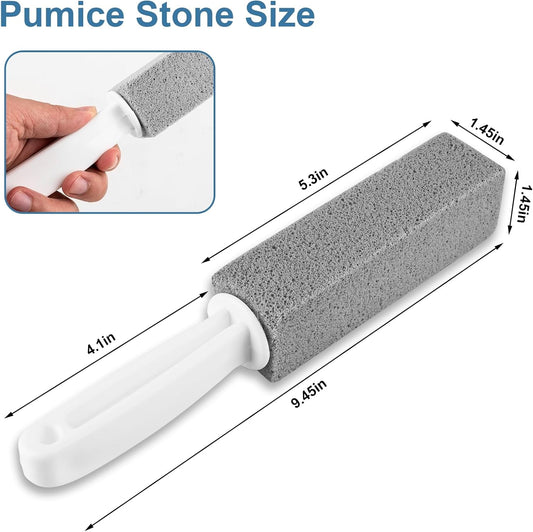MEQHUO Toilet Pumice Stone With Handle, 5 Pack Pumice Stone Toilet Bowl Cleaner, Hard Water Toilets Ring Remover for Cleaning Toilets, Bathtubs, Stove, Grills, Swimming Pools, Sinks
