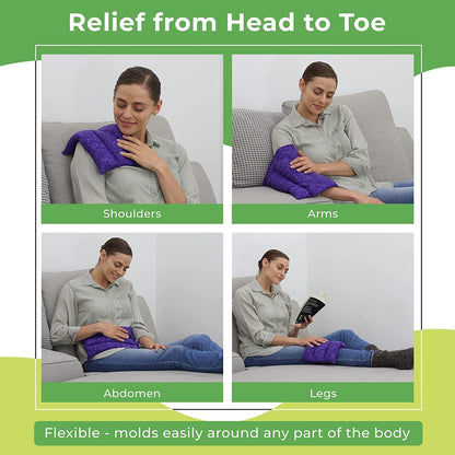 Nature Creation Microwaveable Herbal Heating Pad for Lumbar - Soothing Hot & Cold Therapy Pack for Lower Back- Soothing Relaxation, Warmth and Comfort - Happy Hearts