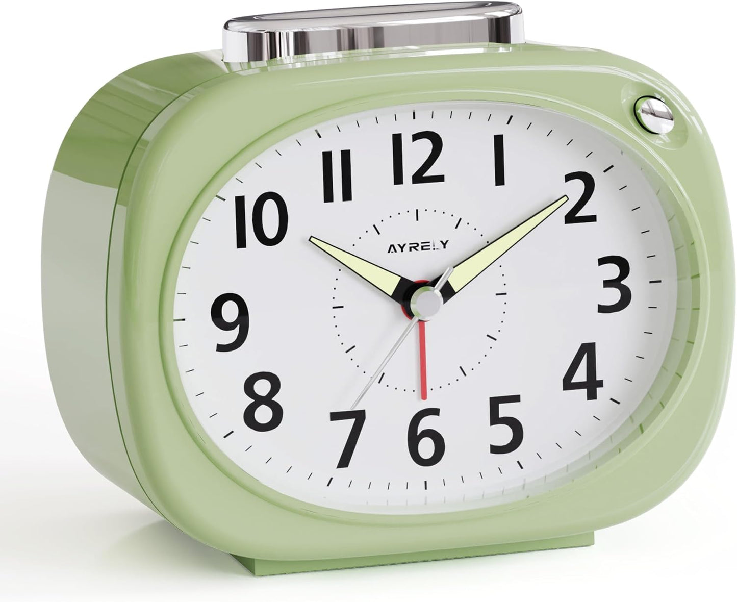 AYRELY® 4.5" Loud Analog Alarm Clock for Heavy Sleepers, 100 dB Alarm Sound | Mechanical Bell, Silent Quartz Desk Clock and Table Clock with 10-Second Night Light, Luminous Hands for Bedroom and Bedside